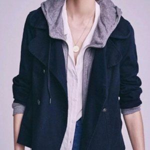 Anthropologie Hei Hei Layered Canvas Hoodie Jacket